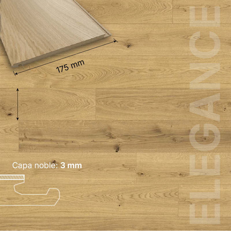 ROBLE FLOTANTE HDF - 14/3 - PREMIUM 127